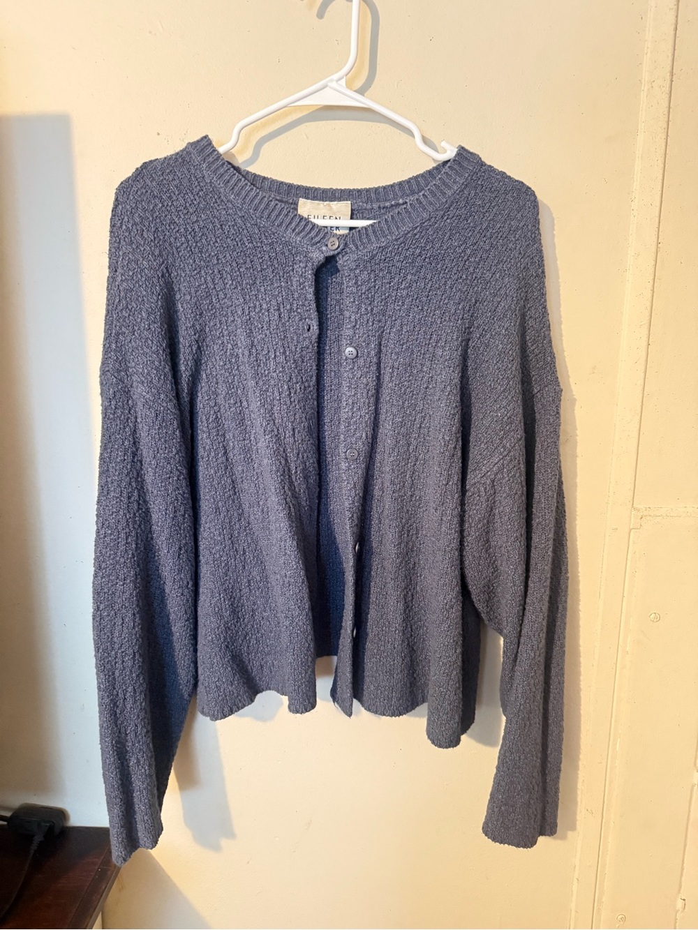 Eileen Fisher Textured Crewneck Sweater in Dusty Blue